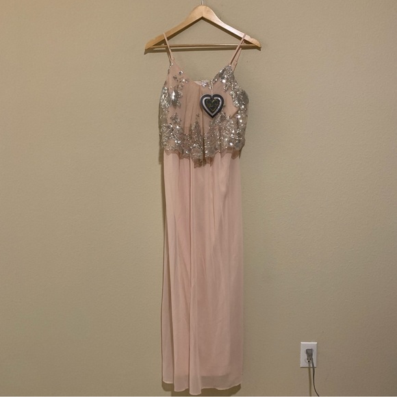 NWT ASOS Maxi Dress with Sequin Overlay - Picture 2 of 11